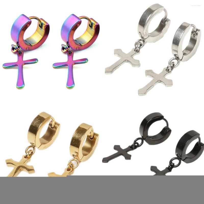 

Stud Earrings 2pcs/pair Fashion Color Cross Tragus Upper Ear Cartilage Piercing Drop Earring Women's Jewelry Gift