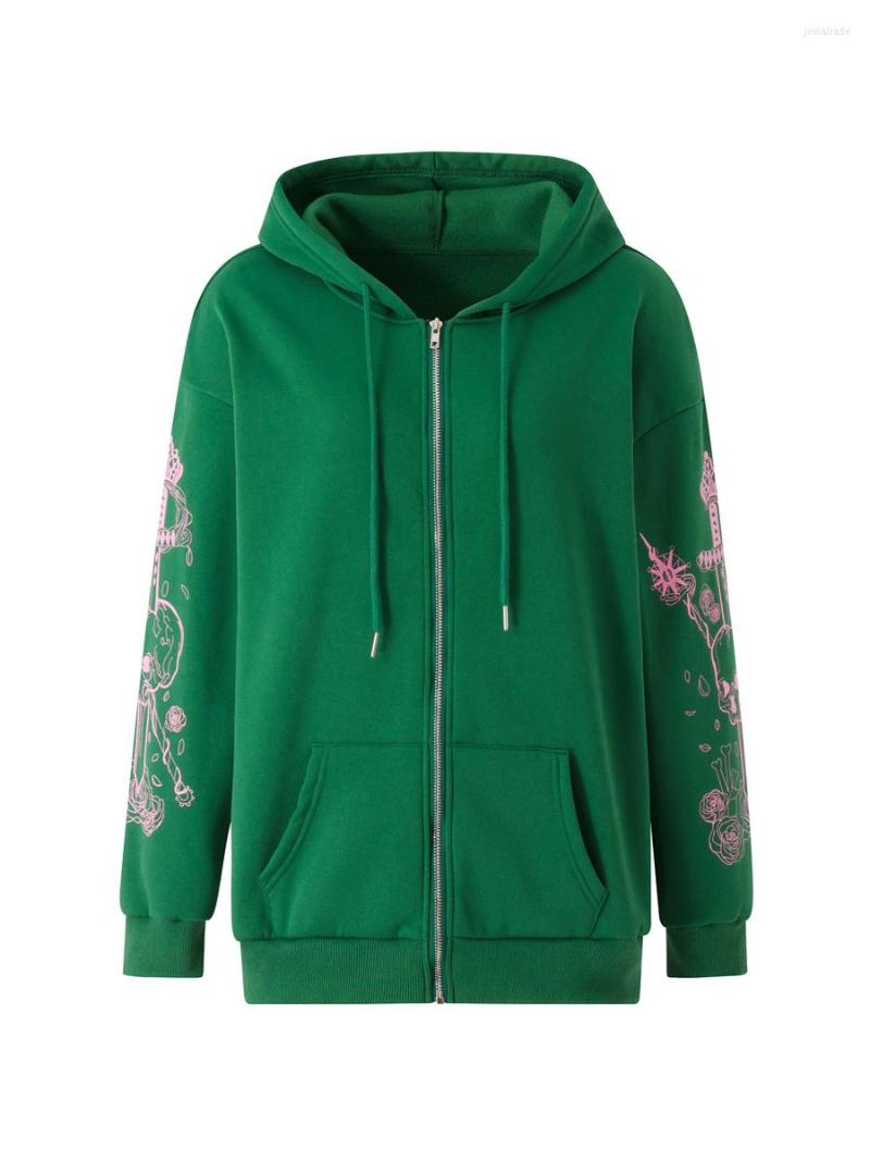 

Women's Hoodies Women S Loose Sports Coat Oversized Long Sleeve Zip Up Sweatshirts Jumper With Pockets Streetwear, Brown