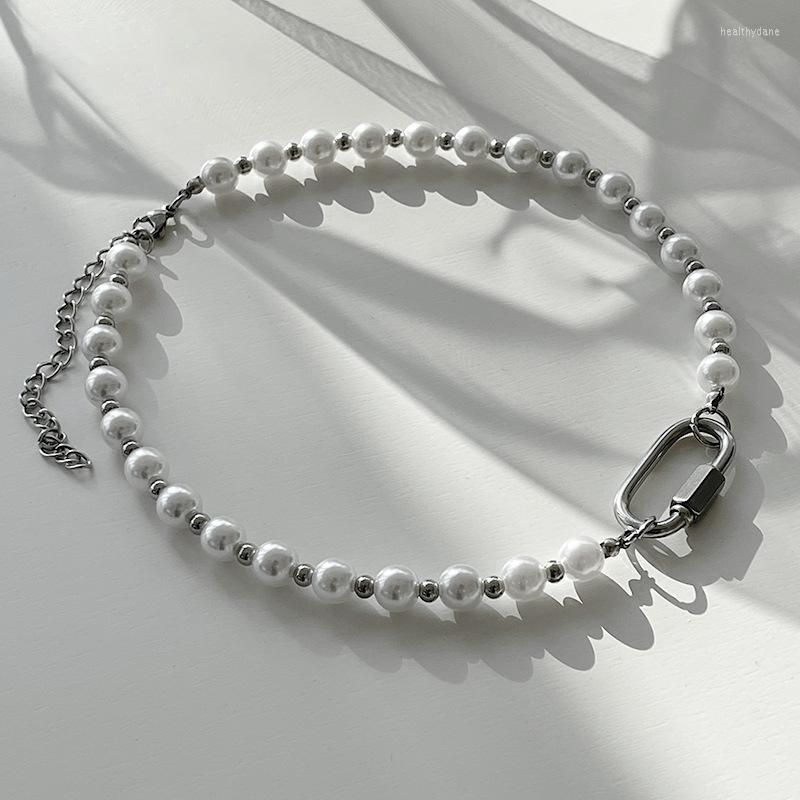 

Choker Hip Hop Minimalist Geometric Necklaces Cool Pearl Chains Necklace For Men Women Party Club Dancing Fashion 2022 Jewelry