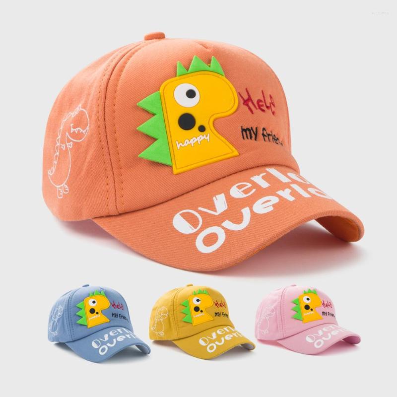

Ball Caps Cartoon Dinosaur Kids Baseball Soft Cotton Baby Boys Girls Sun Hat Spring Summer Outdoor Adjustable Children Hats, Beige
