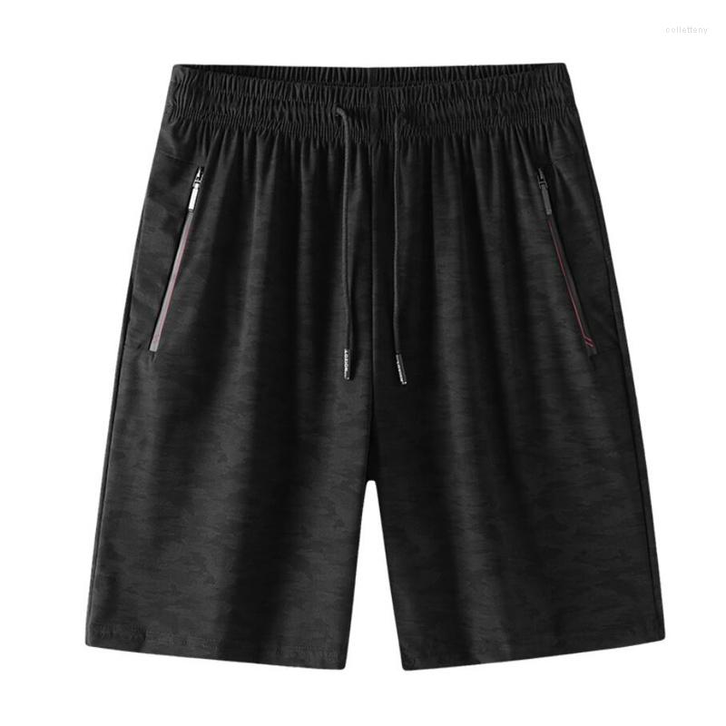 

Men's Shorts Summer Thin Ice Silk Five-point Pants Men's Beach Elastic Waist Men Running Sports 7XL 9XL 8XL, The photo color