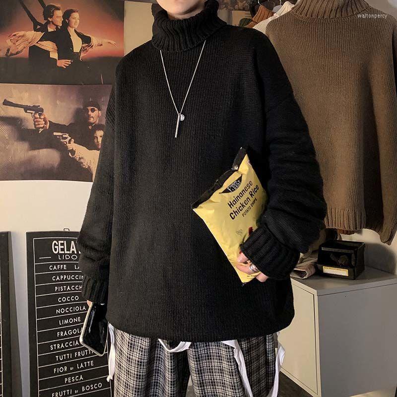 

Men's Sweaters Men's Casual Oversize Warm Sweater 2022 Winter Woman Turtleneck Korean Streetwear Man Clothing, Black