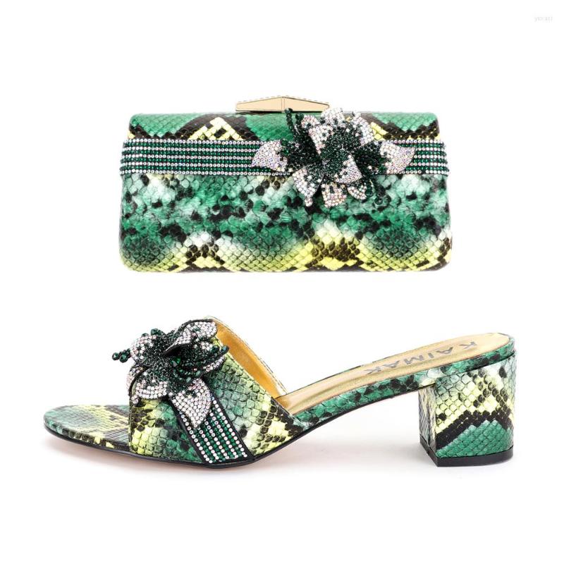 

Slippers 2022 Summer Trendy Design Crystal Rhinestone High Heel Large Size 43 Ladies Fashion All-match Shoe Bag Set, Red