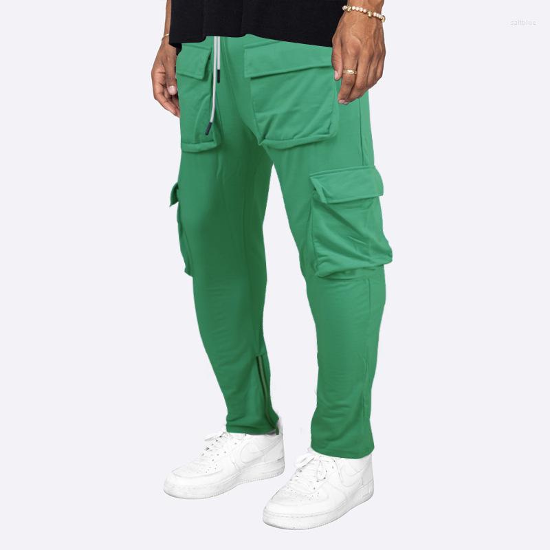 

Men's Pants Autumn Cargo Casual Men's Hip Slim Fit Multi-Pocket Trackpants Running Jogging Pencil Sports Trousers, Black