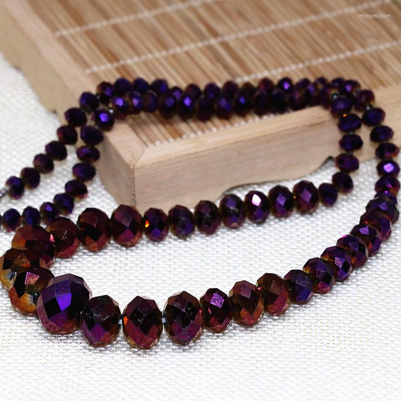 

Choker Purple Crystal Glass 6-14mm Abacus Rondelle Faceted Beads Diy Chain Necklace Wholesale Price Romantic Jewelry 18inch B641