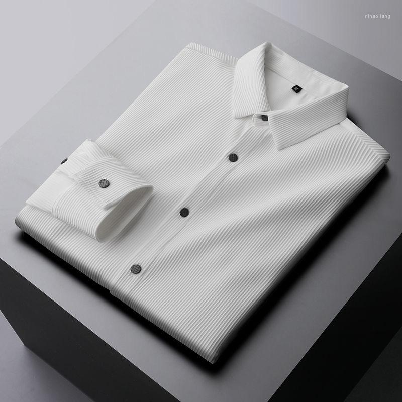 

Men's Casual Shirts Shirt High Men's End Luxury White Non Iron Slim Long Sleeved Spring And Autumn Business Elastic, Black