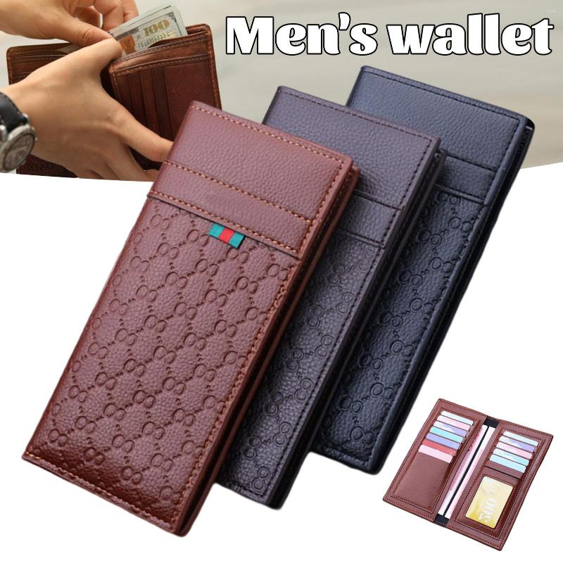 

Wallets Men's Long PU Leather Wallet Slim Business Card Holder Multifunctional Silm Wear-Resistant And Durable For Daily 2022, Light brown