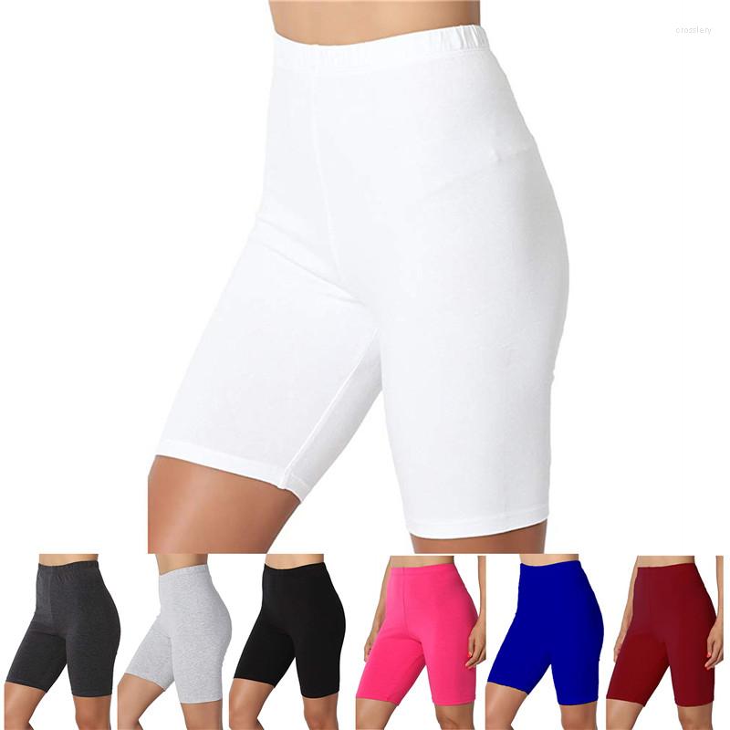 

Women' Shorts 2022 Women Elastic Casual High Waist Tight Fitness Slim Skinny Bottoms Summer Solid Sexy White Black Cycling, Red wine 2