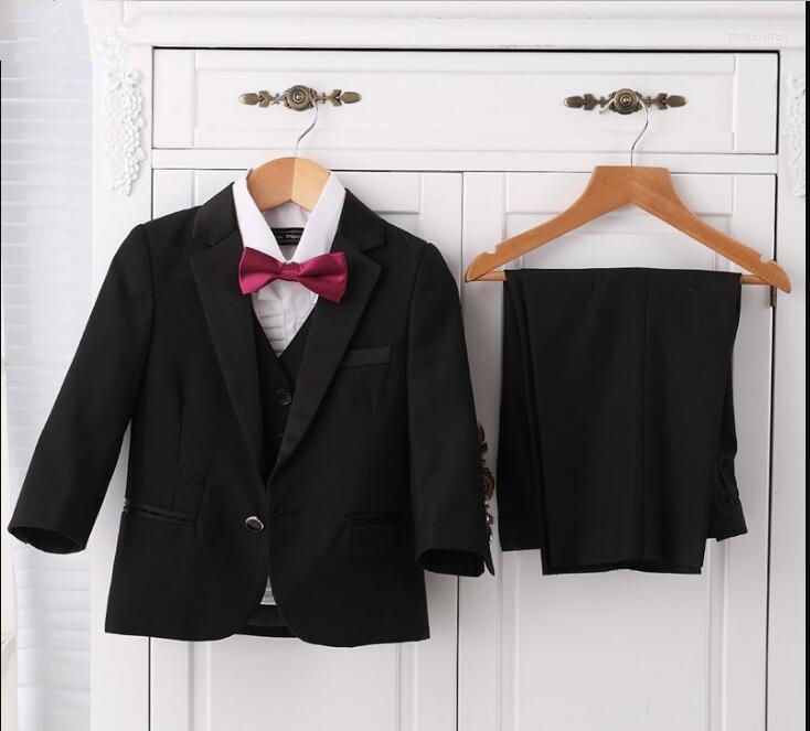 

Clothing Sets Kids/Children Black Formal Boys Wedding/Tuxedo Suits Boy Blazer Suit Mariages/Perform Dress Costume Infants 5 Pcs/set, Black size 1