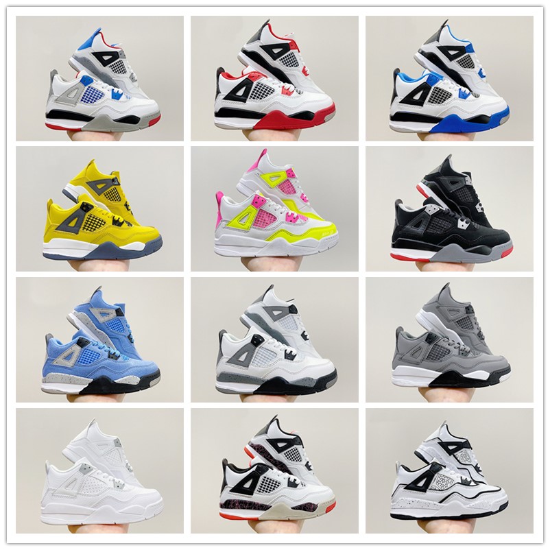 

kids shoes Jumpman 4s boys basketball 4 shoe Children black high sneaker Chicago designer Scotts military cat trainers baby youth toddler infants Sports Athletic, Customize