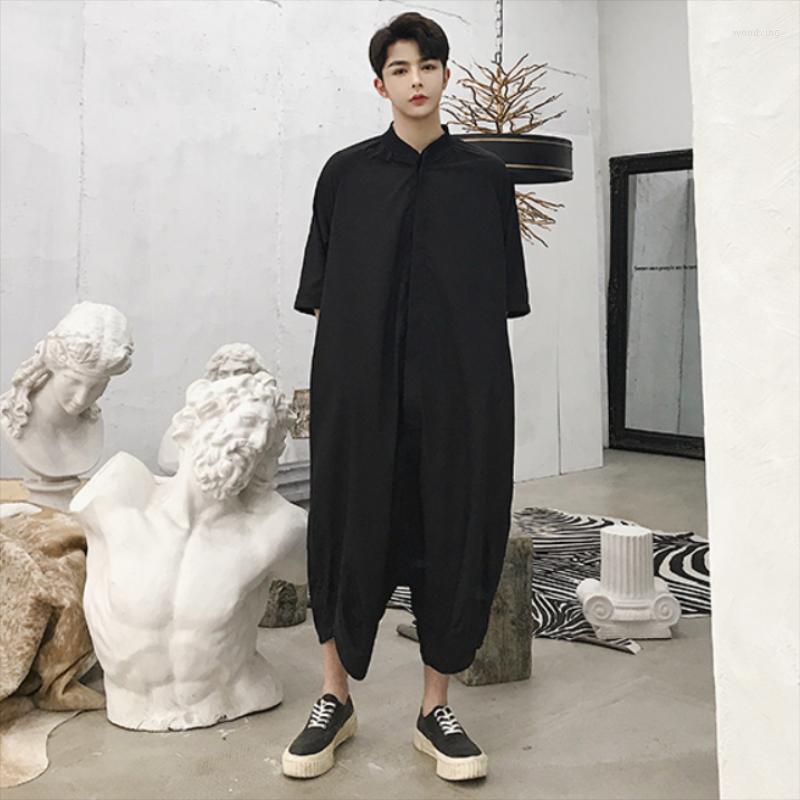 

Men' Tracksuits Men' Loose Large Size Casual Summer Jumpsuit Youth Fashion Pants Short Sleeve Japanese, Black