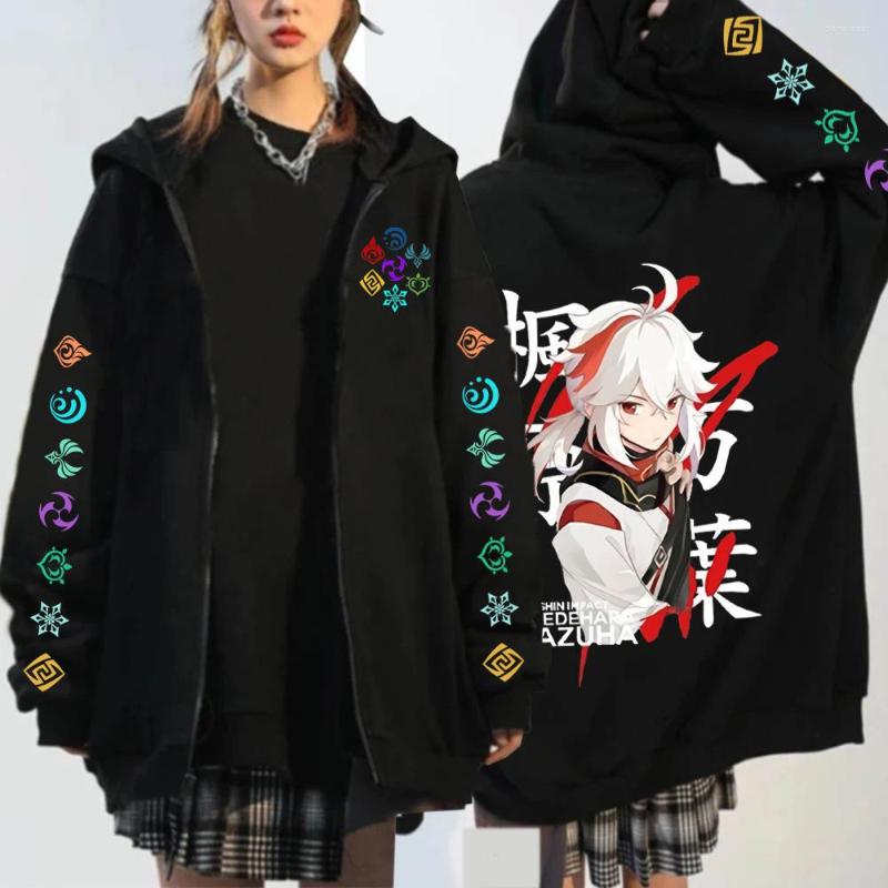 

Men's Hoodies Hoodie Genshin Impact Kaedehara Kazuha Hu Tao Zip Up Unisex Hip Hop Streetwear Cartoon Xiao Mask Anime Zipper, Bk--genshin84-g167