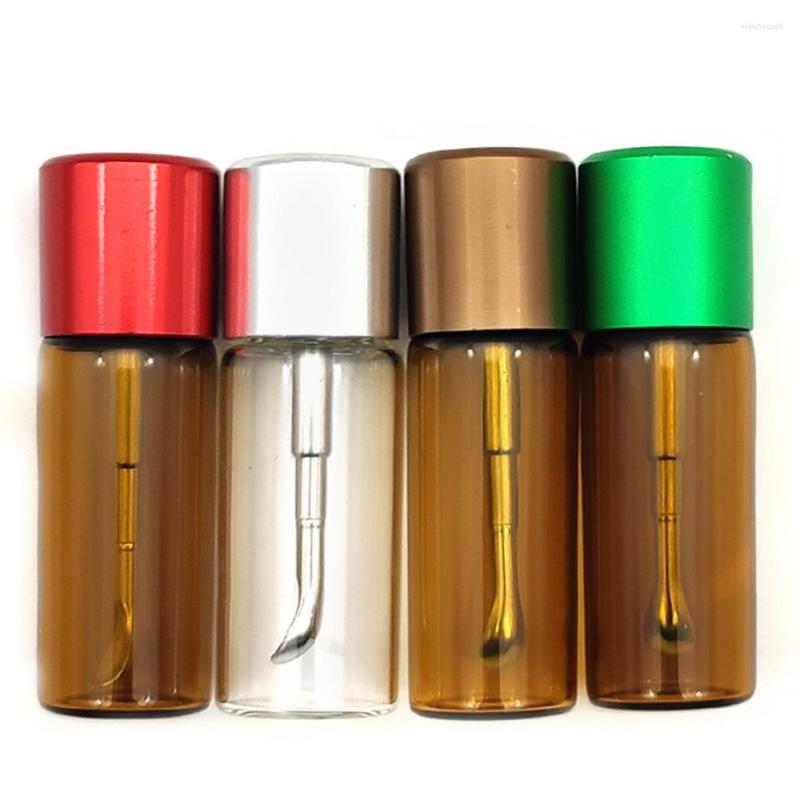 

Storage Bottles 1Pcs Snuff Glass Bottle With Spoon Snorter Sniffer Container Case Set Smoking Accessories