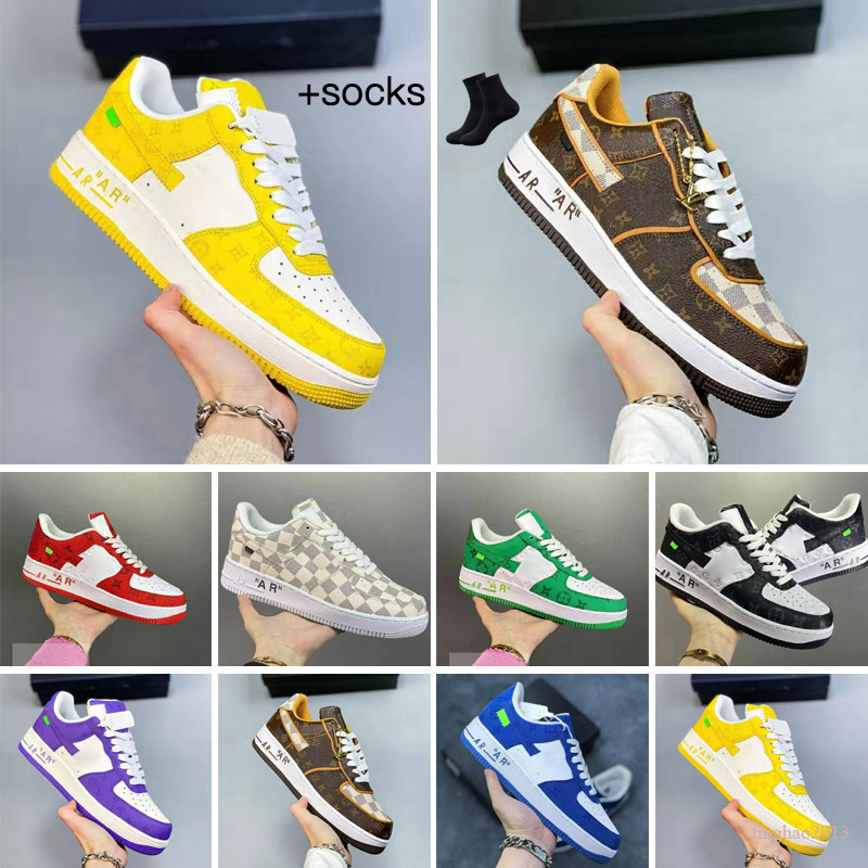 

Designer 1 One Low Shoes Men Women Virgil Ablohs Skeleton Cactus Jack Mca Black White University Gold UV Reactive Raiders Sneakers Trainers Outdoor, Color 7
