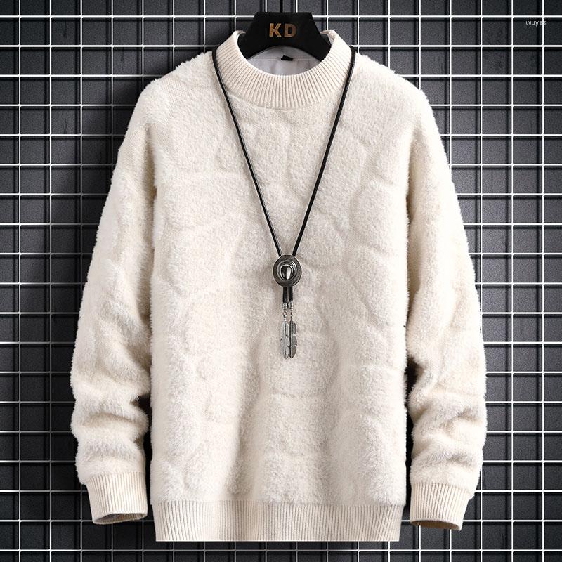 

Men's Sweaters Keep Warm Pull Homme 2022 Winter Casual Mink Cashmere Sweater Men Pullovers Top Quality Mens Christmas, Black