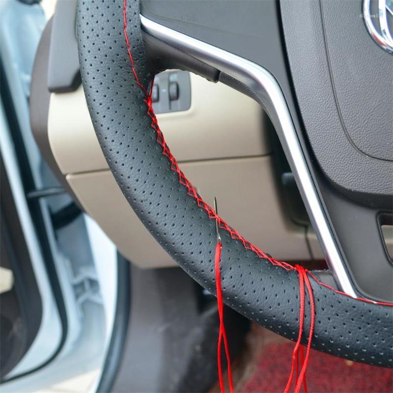 

Steering Wheel Covers Car Braid Cover Soft Texture With Needles And Thread Artificial Leather Styling Accessories