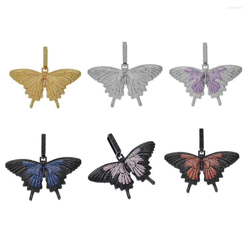 

Pendant Necklaces 2022 Hip-hop Zircon Big Butterfly Micro-inlaid Color Jewelry