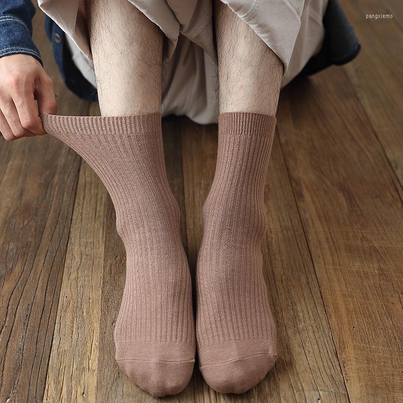 

Men's Socks Autumn Solid Color Men Cotton Black Sock Casual Grey Medium Tube