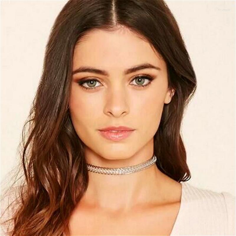 

Choker Visisap Simple Korean Style Geometric Metal Collar For Women Beauty Gold Color Party Necklace Girl Jewelry Drop XR-C1679