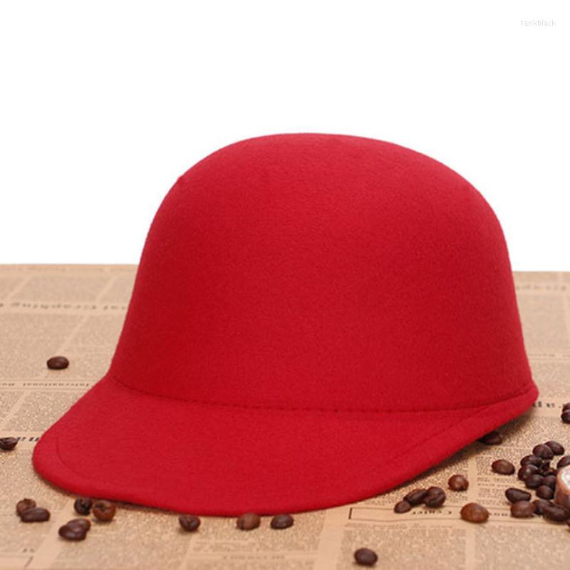 

Berets HT1835 Winter Autumn Women Hats Fedoras Round Top Bowler Jazz Hat Vintage Wool Felt Solid Plain Parent-Child Cap Fedora, Adult black
