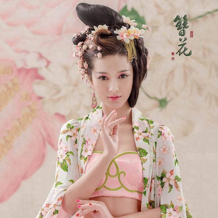 

Stage Wear Zan Hua Pink Sexy Hanfu Costume For Women Pography, Pp background 3x5m