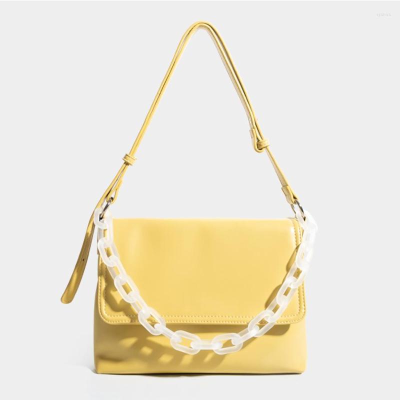 

Evening Bags Casual Large Capacity Women Bag 2022 Handbags Purse Design Lady Shoulder Acrylic Chain Day Clutch Pu Leather Underarm, Beige