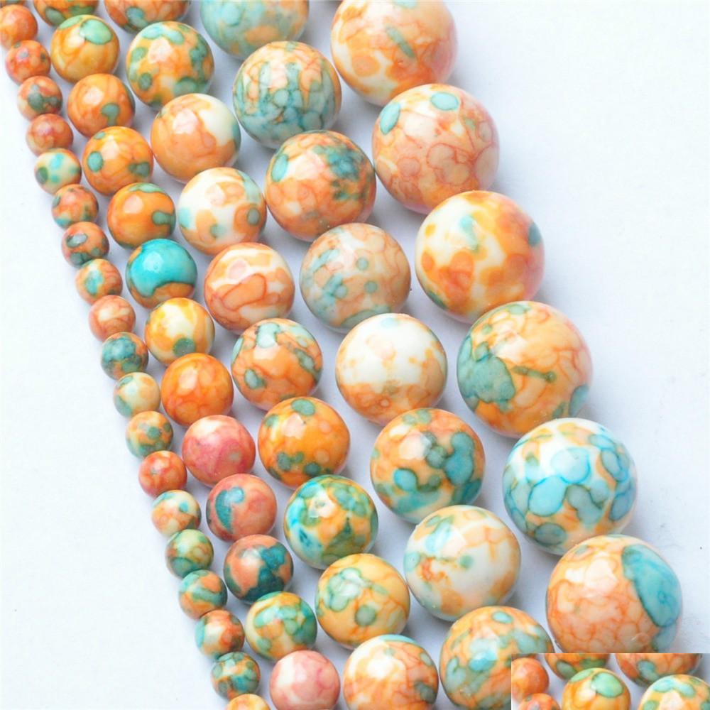 

Turquoise 8Mm Natural Yellow Blue Rainbow Stones Round Spacer Loose Beads For Necklace Bracelet Charms Jewelry 4Mm 6Mm 10Mm 12Mm Dro Dhbqh