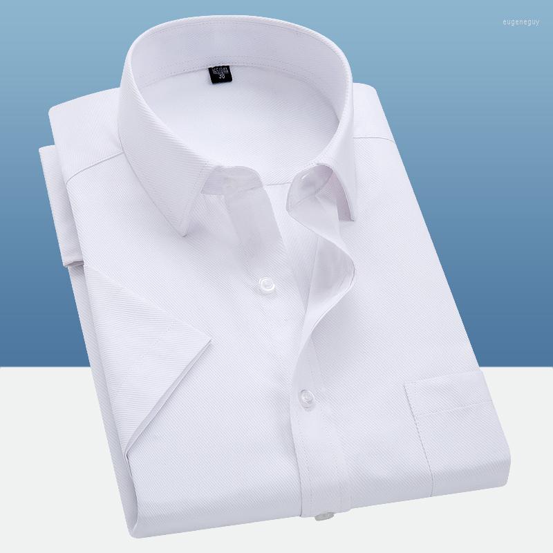 

Men's Dress Shirts Man Shirt White Button Up Men Short Sleeve Slim Fit Men's Clothing 2022 Summer Buttoned Blouse, Blue
