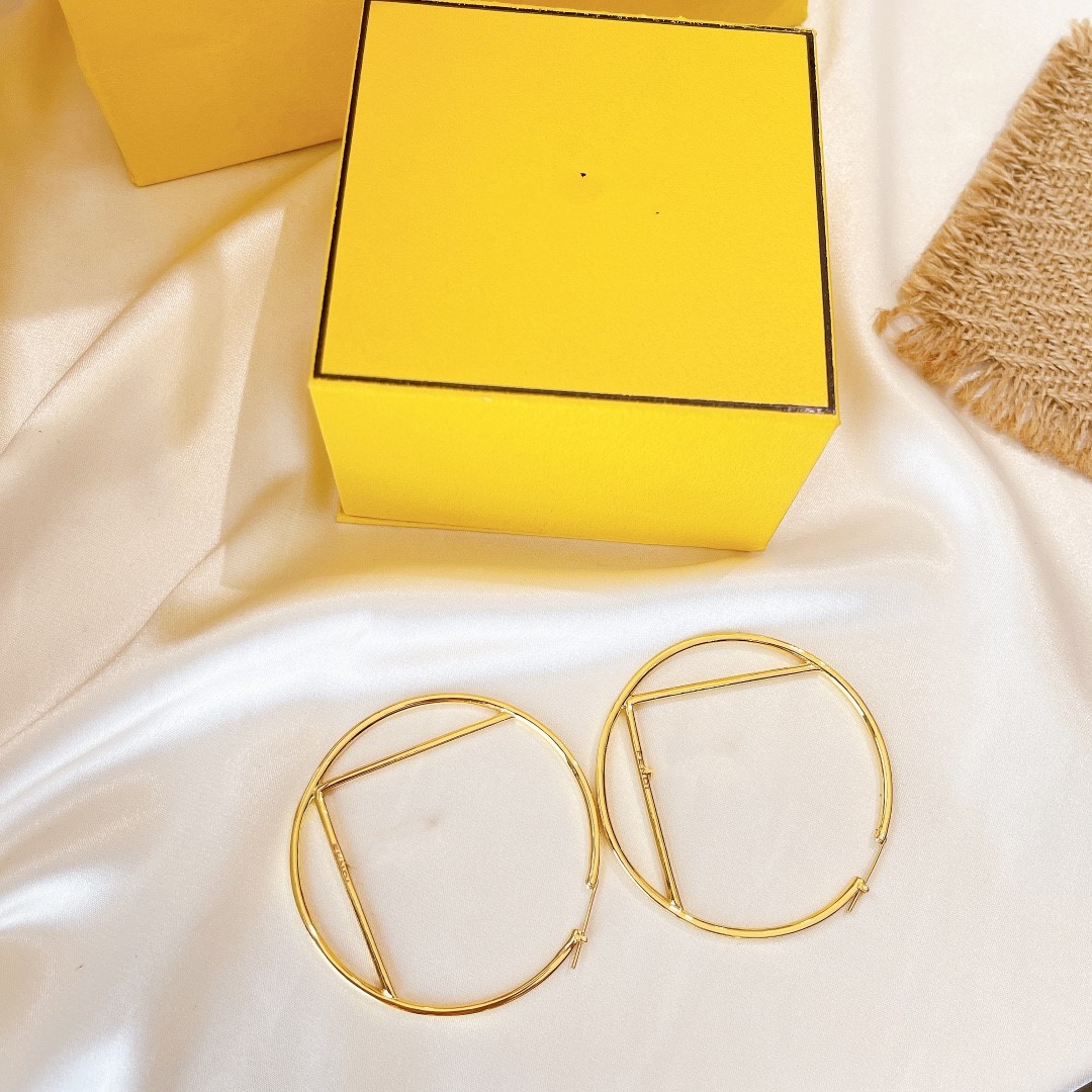 

Fashion gold hoop earrings for lady Women Party Wedding Lovers gift engagement Designer Jewelry for Bride With Box
