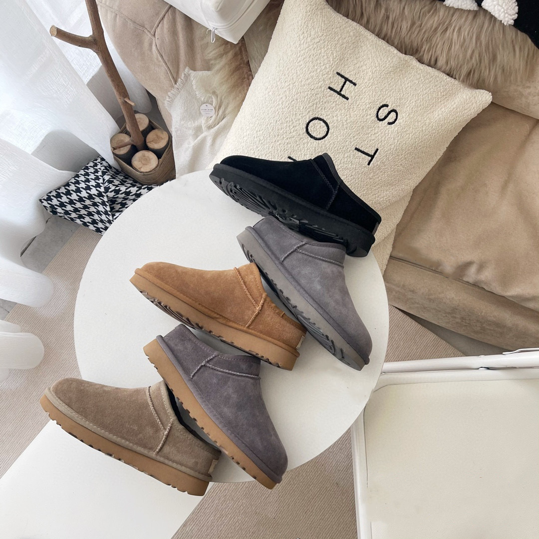 

Women's Men's Classic Slippers Mini Boot Suede Fur Slides Sandal Australia WGG U Designer Ultra Short Platform Booties Tasman Winter Shoes Shearling Mule Loafer, Fill postage