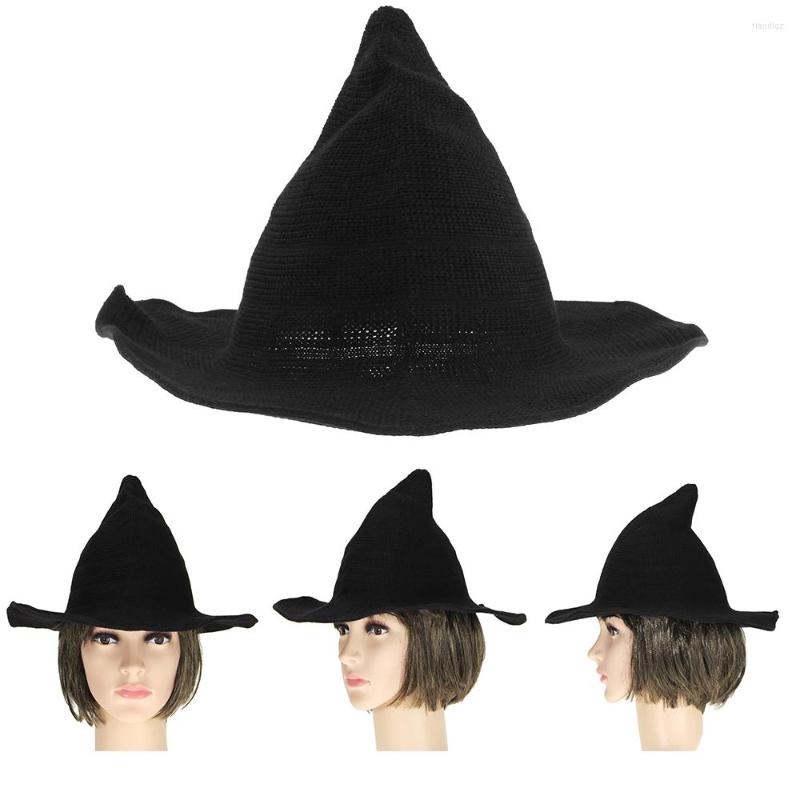 

Berets Modern Halloween Witch Hat Woolen Women Lady Made From Fashionable Sheep Wool Festival Party Cosplay Decoration, Brown