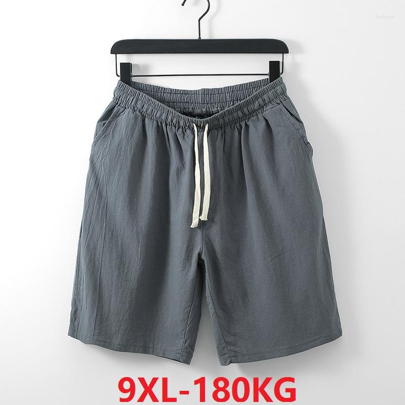

Men's Shorts Summer Men Linen Cotton Chinese Style Plus Size 7XL 8XL 9XL Vintage Casual Homewear Elasticity Loose Khaki Gray 70, Picture color