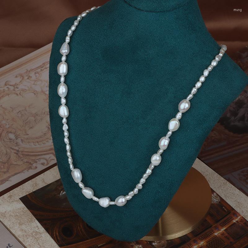 

Choker Irregular Baroque Real Natural Freshwater Pearl Necklace For Women Small Beads Collar Wedding Jewelry Gift