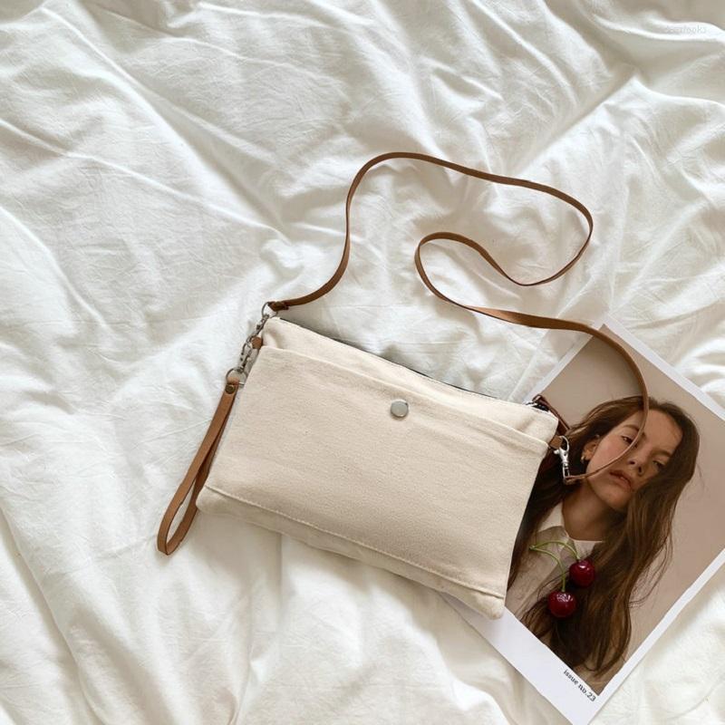 

Evening Bags Ladies Minimalist Blank Natural Cotton Canvas Sling Women Causal Phone Purse Small Crossbody Shoulder Side Bag For Girls, White