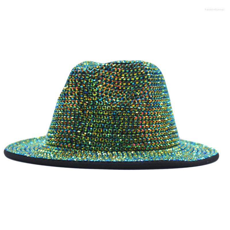 

Berets Rhinestone Fedora Unisex Hat Fedoras Jazz Party Club Men For Women And Wholesale Tophat Handpainted