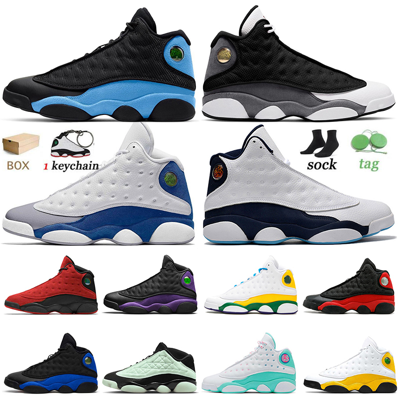 

Women Mens 13s Basketball Shoes Black Flint Red Navy JUMPMAN Air Jorden 13 Black Cat University Blue Hyper Royal Del Sol Dhgate Sports Trainers Bred Sneakers With Box, A#23 40-47 dirty bred
