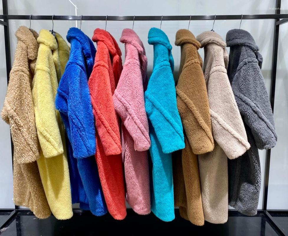 

Women' Fur Shearing Wool Suede Sheep Coat 2023 Winter Suit Collar Long Women' Outerwear Jacket Coats, Camel
