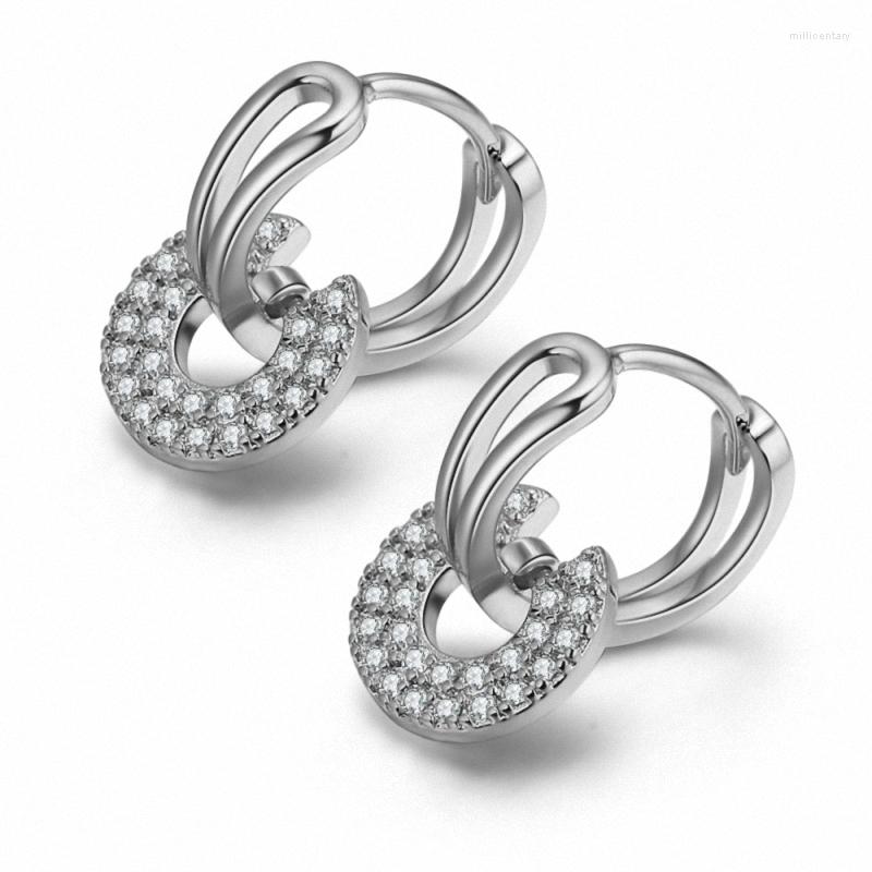 

Dangle Earrings TRACYSWING Brand Real Austrian Crystals Fashion Trendy For Women Gift White Gold Color #TW132888