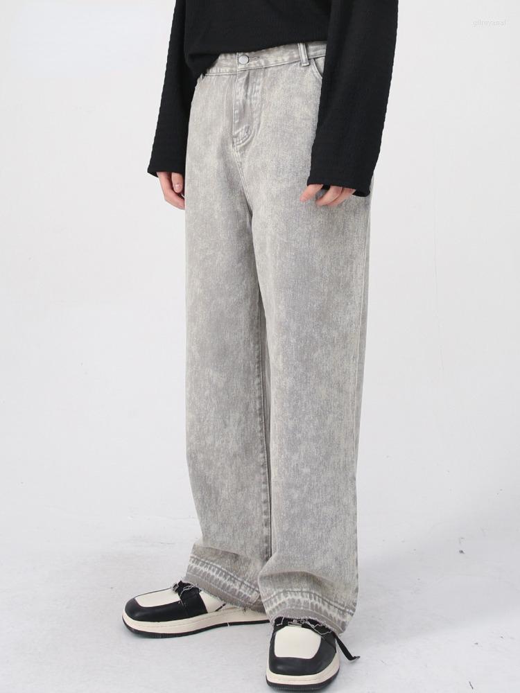 

Men' Jeans ZCSMLL Men' Pants Autumn Korean Fashion Loose Simple Personality Straight Tube Casual Vintage Male Trousers L537, Picture shown