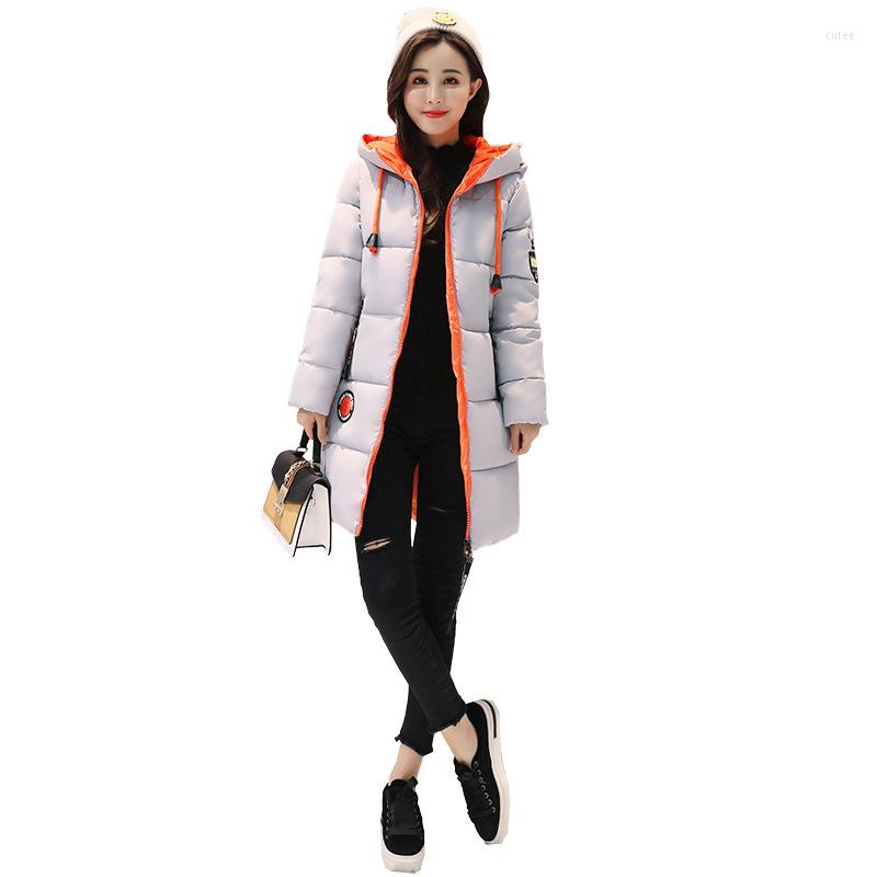 

Women's Trench Coats 2022 Long Zipper Slim Cotton Liner Full Zippers Limited Winter Korean Hat Fashion Fund Clothes Cotton-padded Jacket, Black