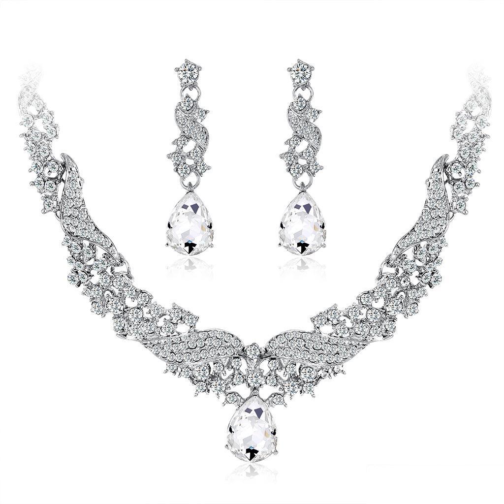 

Other Jewelry Sets Luxury Sparkling Crystal Bridal Jewellery Sets Wedding Cubic Zircon Earring Necklace Set African Jewelry Dress Ac Dhgow