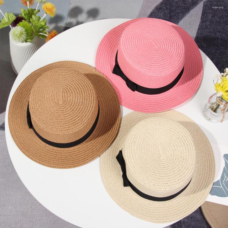 

Wide Brim Hats Summer Flat Visors Breathable Panama Straw Cap Beach Hat Sun, Beige