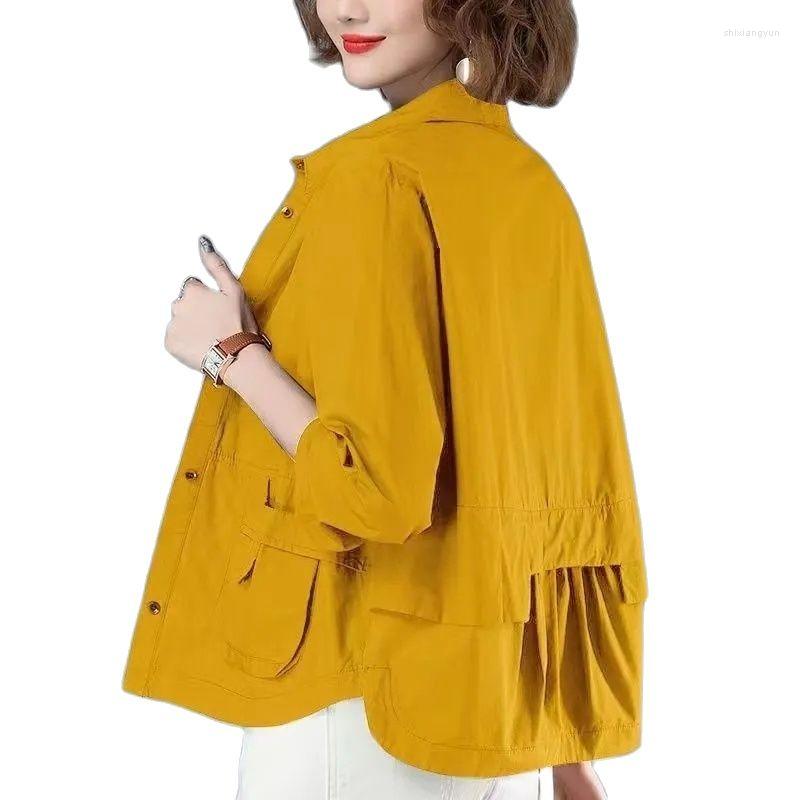 

Women's Trench Coats Thin Short Coat Women's 2022 Early Spring Autumn All-Match Mom Fashion Casual Cardigan Small Shirt Windbreaker, Khaki