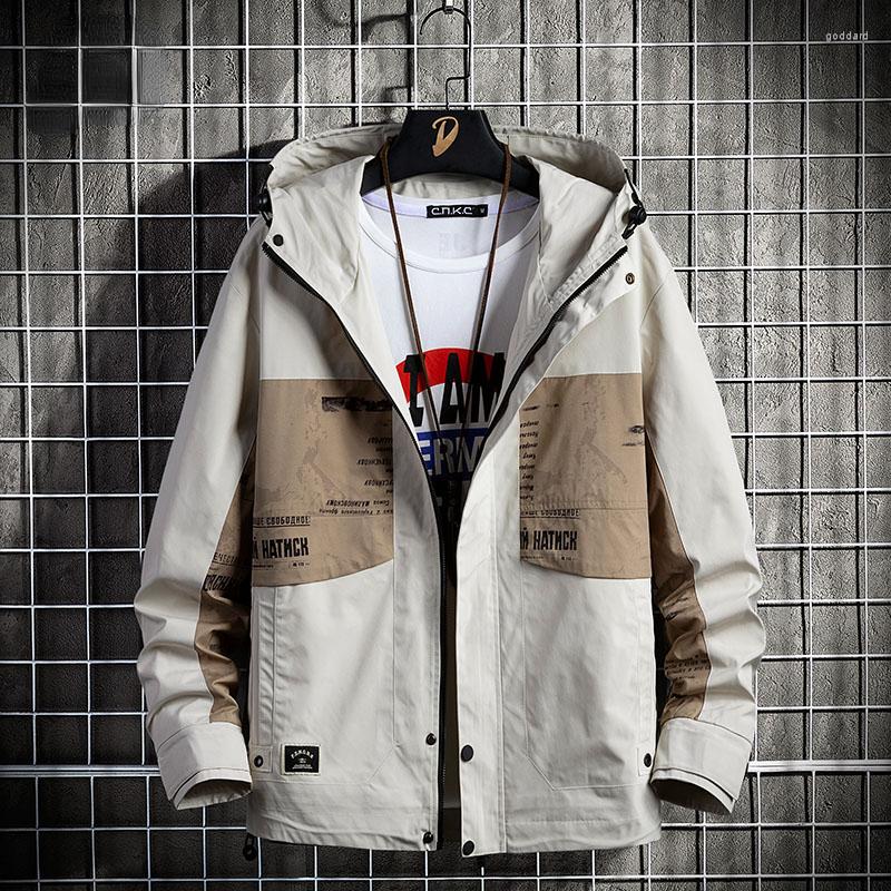 

Men' Jackets 2022cargo Jacket Hooded Coats Men Steet Trend Hip Hop Fashion Print Coat Mens Casual Loose Plus Size Outwear Streetwear, Hxtx817white