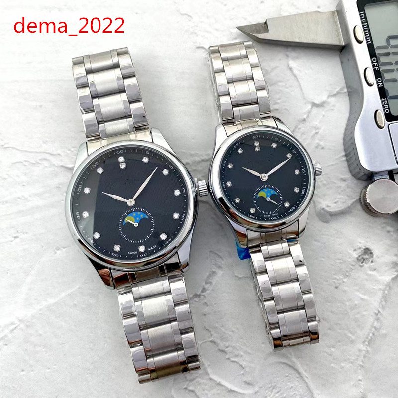 

Designer men's watch 40mm quartz mechanical classic moon phase multi-function timing business leisure watch waterproof, 40mm-3
