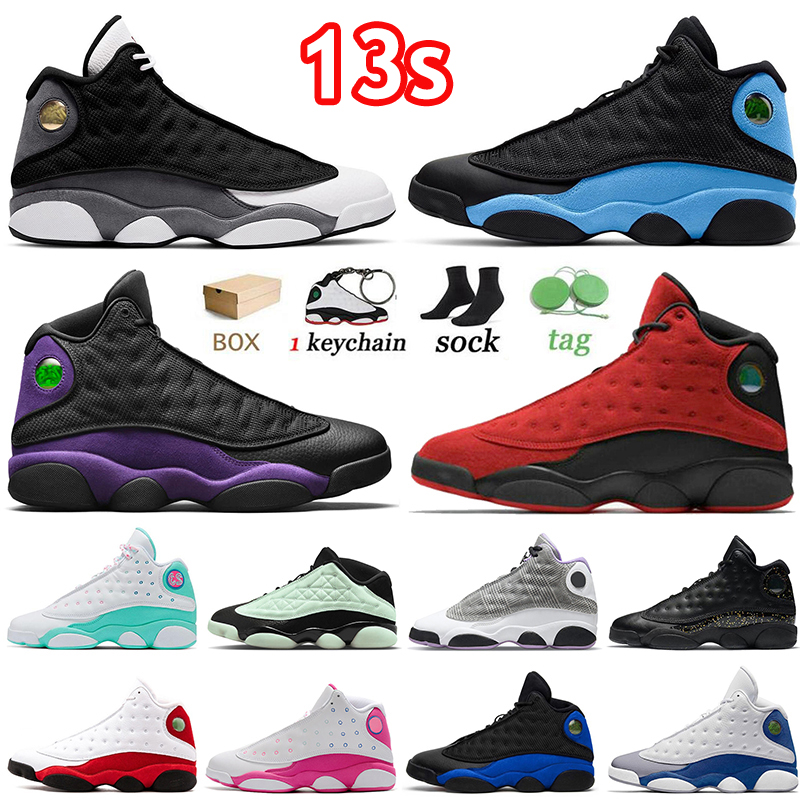 

2023 Fashion Black Flint 13s Basketball Shoes Women Mens Jumpman 13 Playground Del Sol Reverse Bred Court Purple University Blue He got game Trainers Sneakers, A#3 40-47 starfish