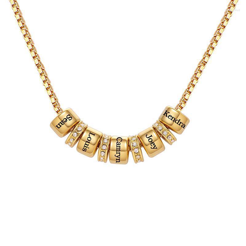 

Chains Charms Stainless Steel Cubic Zirconia Necklace Love Mom Custom Engraved Personalized Family Names Jewelry Gift Mother's Day