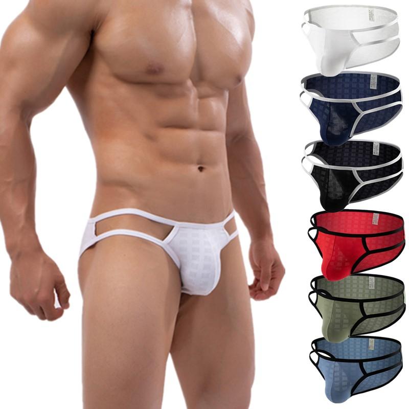 

Underpants Mens Jockstrap Briefs Underwear Sexy Low Waist Panties Gay Breathable Bikini Bulge Pouch G-string Sleepwear, Black