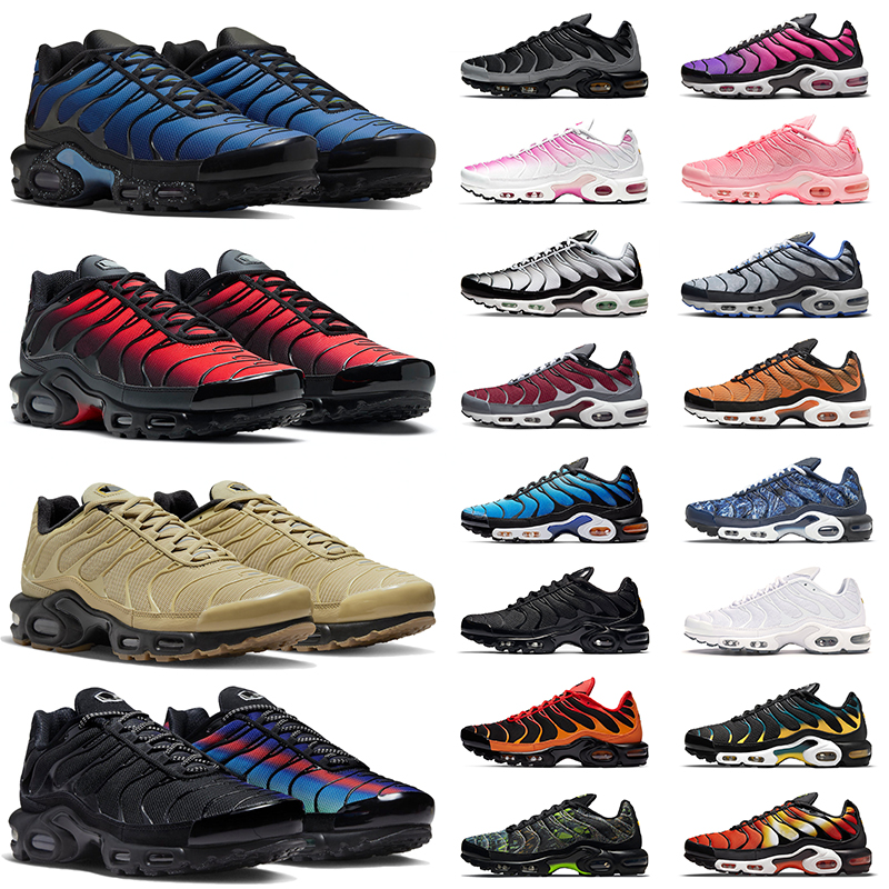 

TN Plus men women running shoes mens tns sneaker Triple Black Hyper Jade University Blue Graphic Prints womens sports trainers, Persian violet