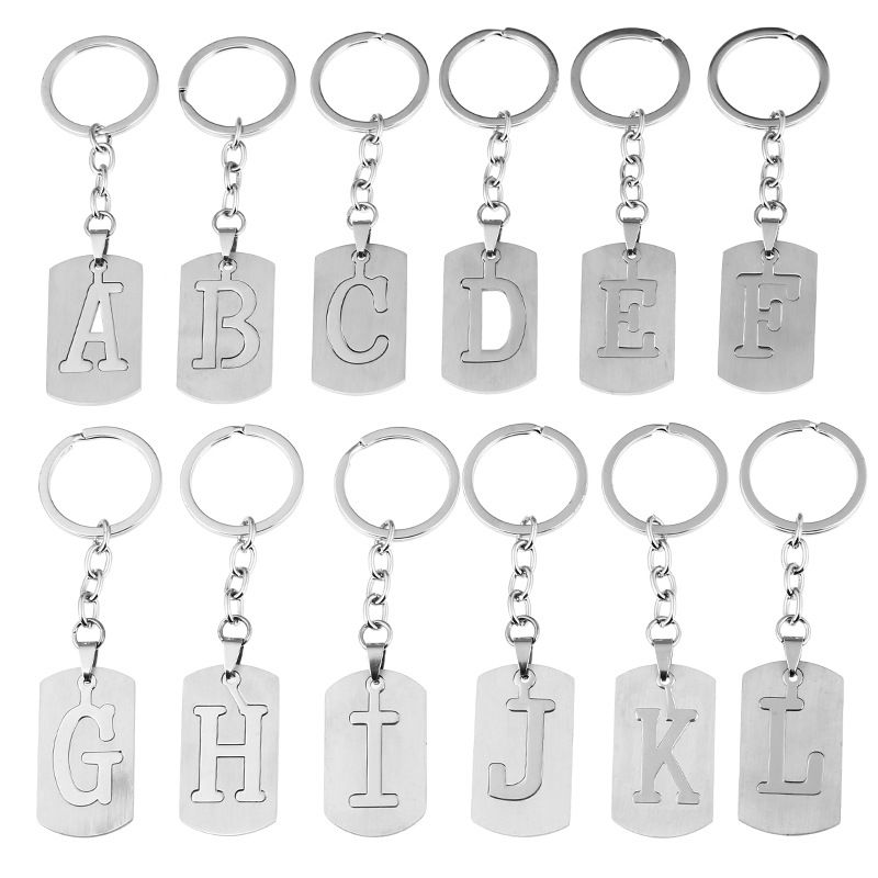

Stainless Steel Keychains Letter Keychain Pendant Bag Decoration Keyring Car RRA419